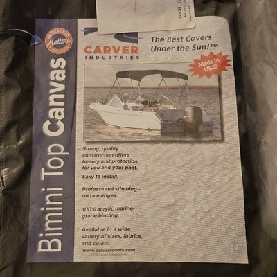 Carver Sun-DURA Bimini Top & Boot Black 404S02 (54'' Tall, 6' Long, 79-84'' Wide)