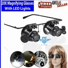 20X Magnifying Magnifier Glasses Magnifaction Jeweler Watch Repair LED Light NEW