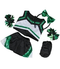 Metallic Green & Black Cheerleader Teddy Bear Clothes Fits Most 14"-18" Build-A-