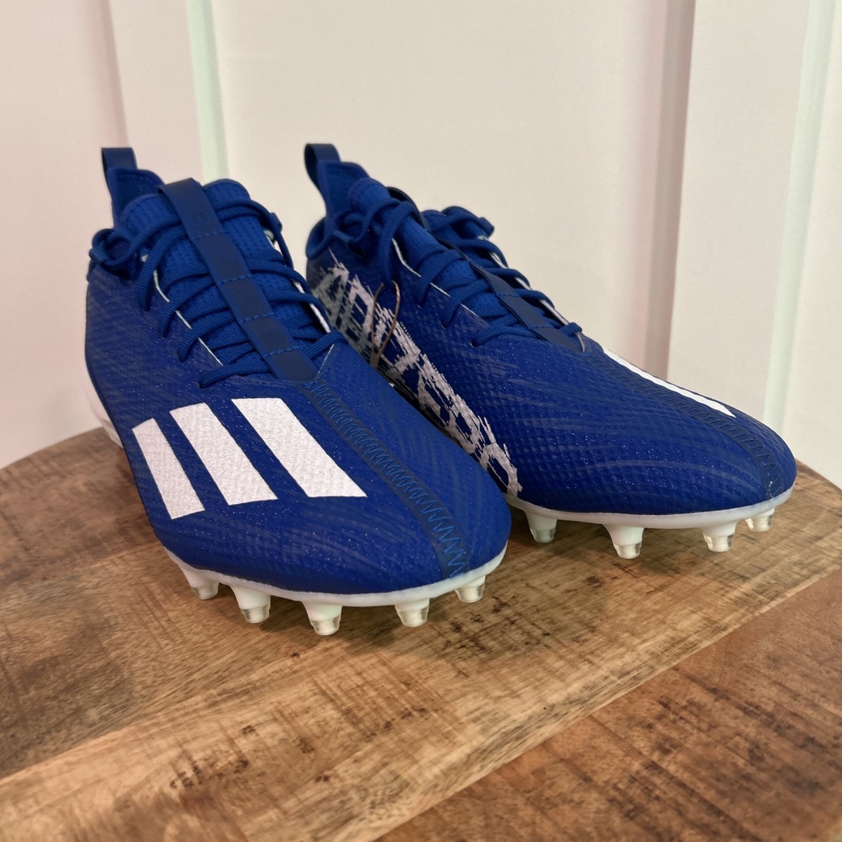 2022 Adidas Adizero Scorch  Football Cleats Royal Blue White Men\'s Size 13 adidas Adizero Scorch White Royal Blue for Sale  main image 4