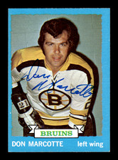 1973-74 Topps # 89 Don Marcotte Autograph Signed Auto Card (M2) Boston Bruins