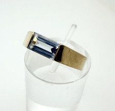 Ring Goldring 750 18kt Gold mit blauem Stein Blautopas? Schweden JP Boliden Gr.