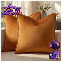 Kissenbezug 45X45 Cm Zimt Samt 2Er Set Dekokissen FüR Sofa Schlafzimmer