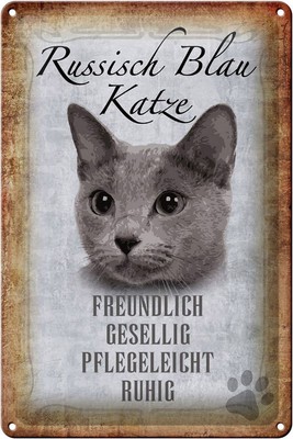 mrdeco Metall Schild 20x30cm  Ragdoll Katze sanft Geschenk Deko Blechschild