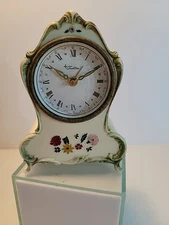  REUGE Swiss Movement Musical Floral Clock  West Germany Small Size Not Working