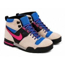 Vintage 90s Nike Lava High Hiking Boots Womens 8 Gray Blue Pink ACG Retro Trail
