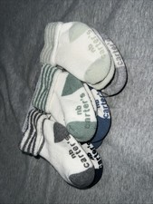 Carter  s Baby Boy 6-Pack Striped Terry Ankle Socks with Non-Slip Grips