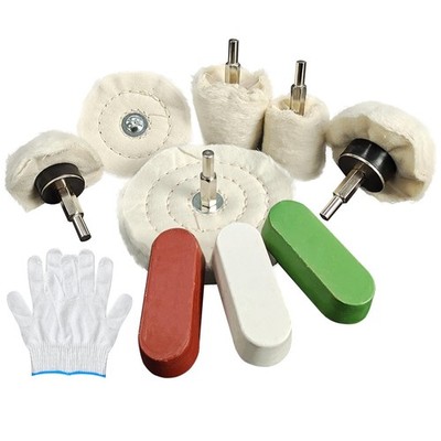 6 Drill Buffing Wheels and 3 Polishing Compounds, Multi-Specification Polishing