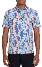 NWOT 78 Bad Birdie Men  s Golf Polo Core Lei  d Floral Colorful Tropical Size M