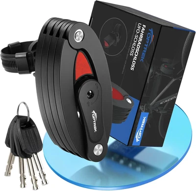 Toptrek Faltschloss Fahrrad, Fahrradschloss Hohe Sicherheit Diebstahlschutz Aus