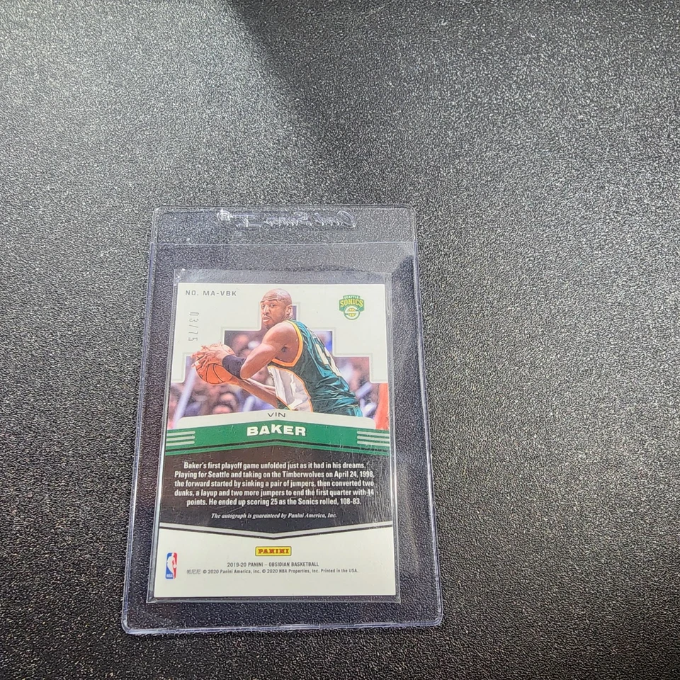 2019-20 Panini Obsidian - Matrix Autographs Electric Etch Purple #MA-VBK Vin... - Image 2 of 2