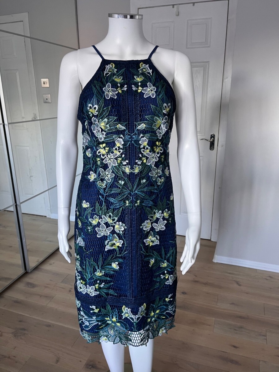 Karen Millen Navy Lace Overlay Embroidered Pencil Occasion Dress UK 12 | eBay UK Karen Millen Navy Lace Overlay Embroidered Pencil Occasion Dress UK 12 | eBay UK