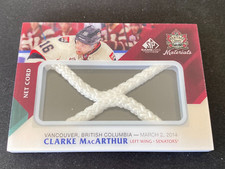 `2014-15 UD SP Game Used Clarke MacArthur Net Cord Heritage Jersey Number 16/35