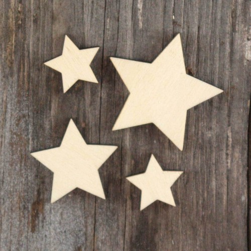 Over 100 Small Plain Wooden Pointed Stars Craft Shape 3mm Plywood 2-4cm Size - Picture 2 of 2
