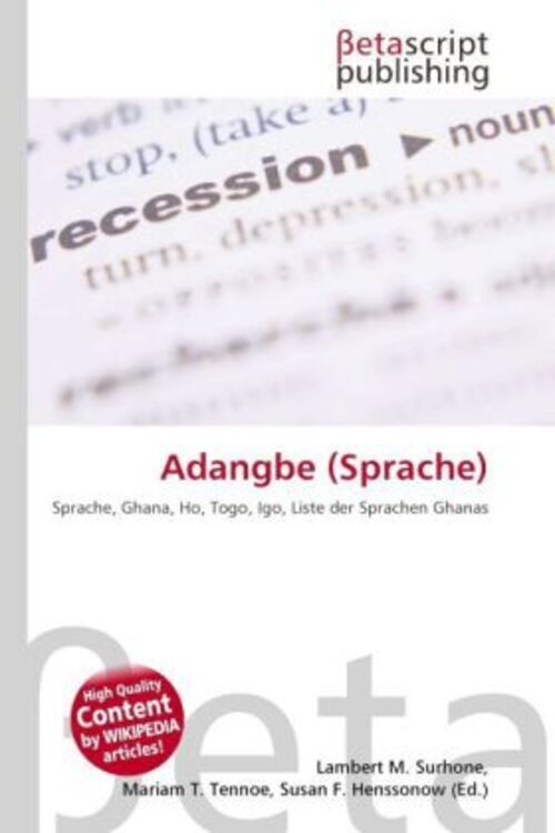 Thumbnail - Adangbe (sprache) Lambert M. Surhone (u. A.) Taschenbuch Deutsch