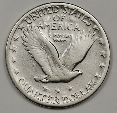 1929-s Standing Liberty Quarter. Error Clashed 