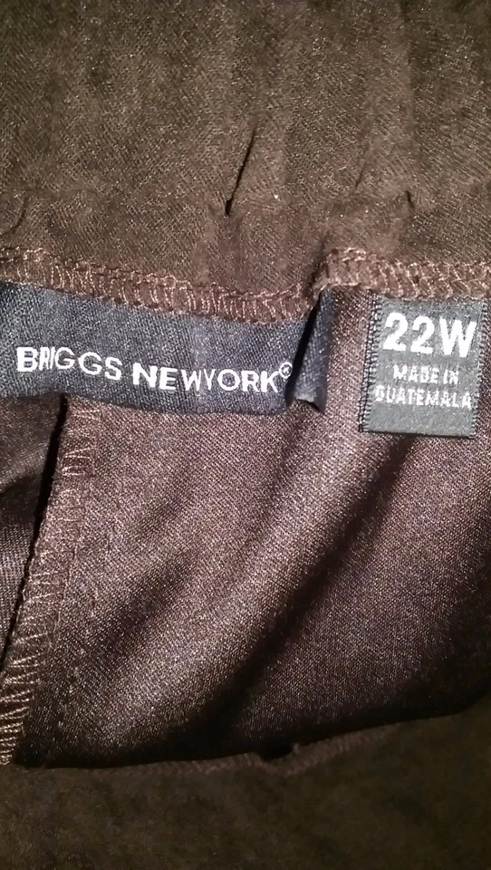 Pantalones Briggs New York Mujer Talla 22W Marrón NUEVO Foto 2 de 3