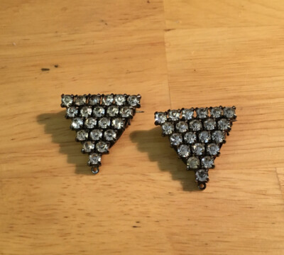 Triangle Rhinestone Pin Pendant Pair | eBay