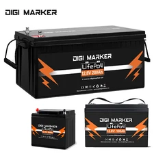 12V 45Ah 60Ah 220Ah 300Ah / 24V 100Ah Lithium iron LiFePO4 Battery BMS Solar RV