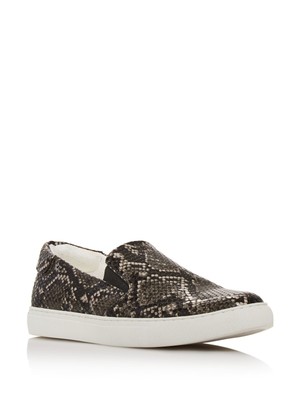KENNETH COLE Womens Charcoal Black Snake Kam Platform Slip On Sneakers Shoes 8 M