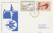 BULGARIEN 1966, Erstflug TABSO mit Iljuschin IL-18 „VARNA, Bulgarien – ZÜRICH"