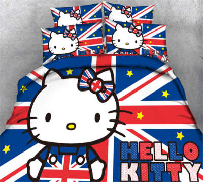 Lovely Hello Kitty 3D Printing Duvet Quilt Doona Covers Pillow Case Bedding Sets