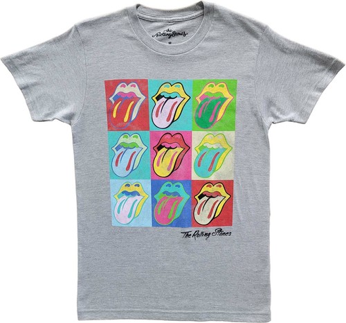 Gray Vintage Tongue Pop Art Retro Band 