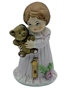 Vintage Enesco Growing Up Girls 1st Birthday Collection 1980s Figurine