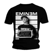 Image of Official Eminem T Shirt Arrest Photo Black Mens Rap Unisex Tee Slim Shady New