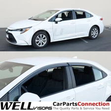 WellVisors Window Visor For 2020-2024 Toyota Corolla Sedan Deflector Black Trim