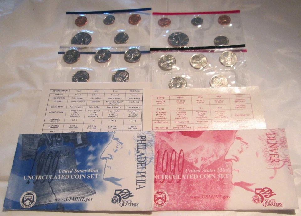 1999 - 2007 Mint Set U.S. Mint P & D Uncirculated 9 Sets COA State Quarters - Image 2 of 4