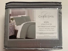 New - Charisma 3 Piece Duvet Set 1000 Thread Count Sateen