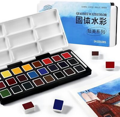 Paul Rubens 24 Colors Vibrant Solid Watercolor Academy Grade High Quality Paint