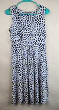 JM Collection Womens Dress Size PP Blue White Jersey Knit Surplice Sleeveless