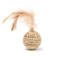 Katzenspielzeug Feder-Rattan-Ball Mit GlöCkchen Katzenball
