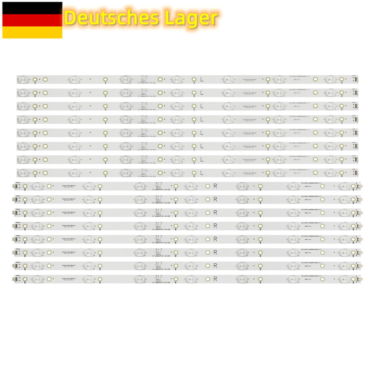 Kit LED 16 Pièces TPT650UAQVN / LB-PC3030-GJUHD6 Pour TV Philips 65PUS6121, Neuf