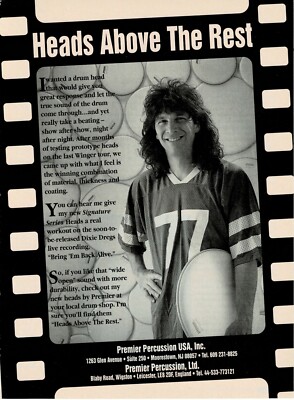 PREMIER PERCUSSION - Rod Morgenstein - 1992 Print Advertisement