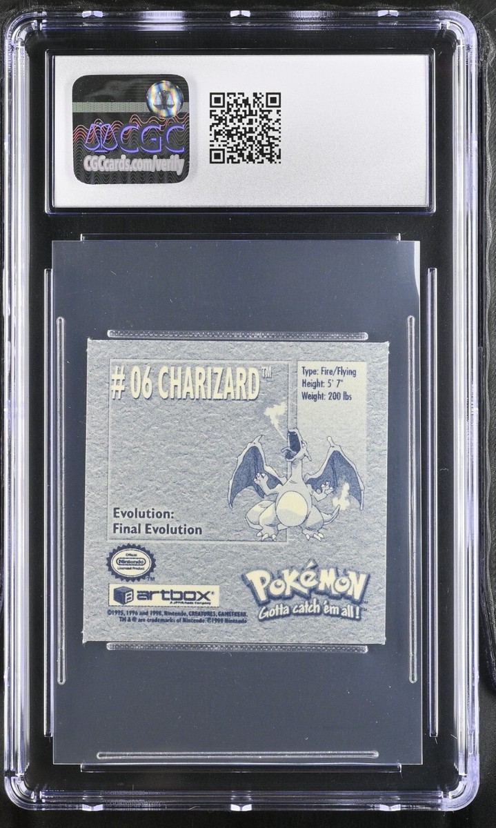 Pokémon 1999 Charizard #6 Artbox Stickers Series 1 CGC Mint 9 | eBay