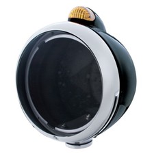 Guide Headlight Dual Function Black Turn Signal - Amber Ledamber Lens
