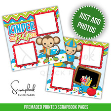 Kindergarten Boy Scrapbook Page School Boy PRINTED Premade Scrapbook Pages 31