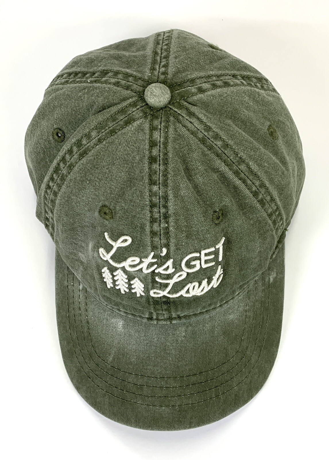Let's Get Lost Three Pine Trees Ball Cap Adjustab… - image 5