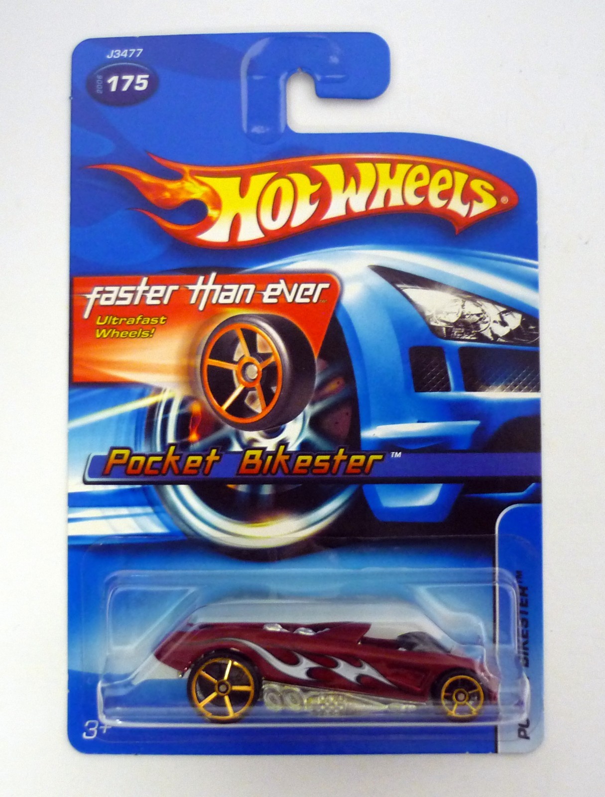 Hot Wheels Pocket Bikester #175 Faster Than Ever Red Die-Cast Car FTE 2006