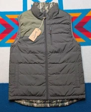NWT Duck Camp Goose Down Puffer Vest Camo Hunting Full Zip Jacket DryDown Small