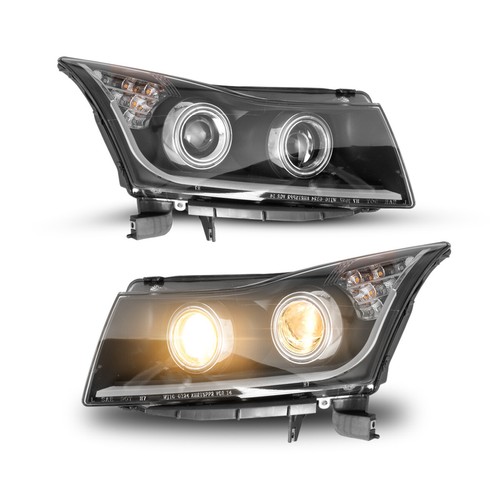 For 2011-2015 Chevy Cruze Headlights LED Strip DRL Black Projector Headlamps New - Picture 11 of 13