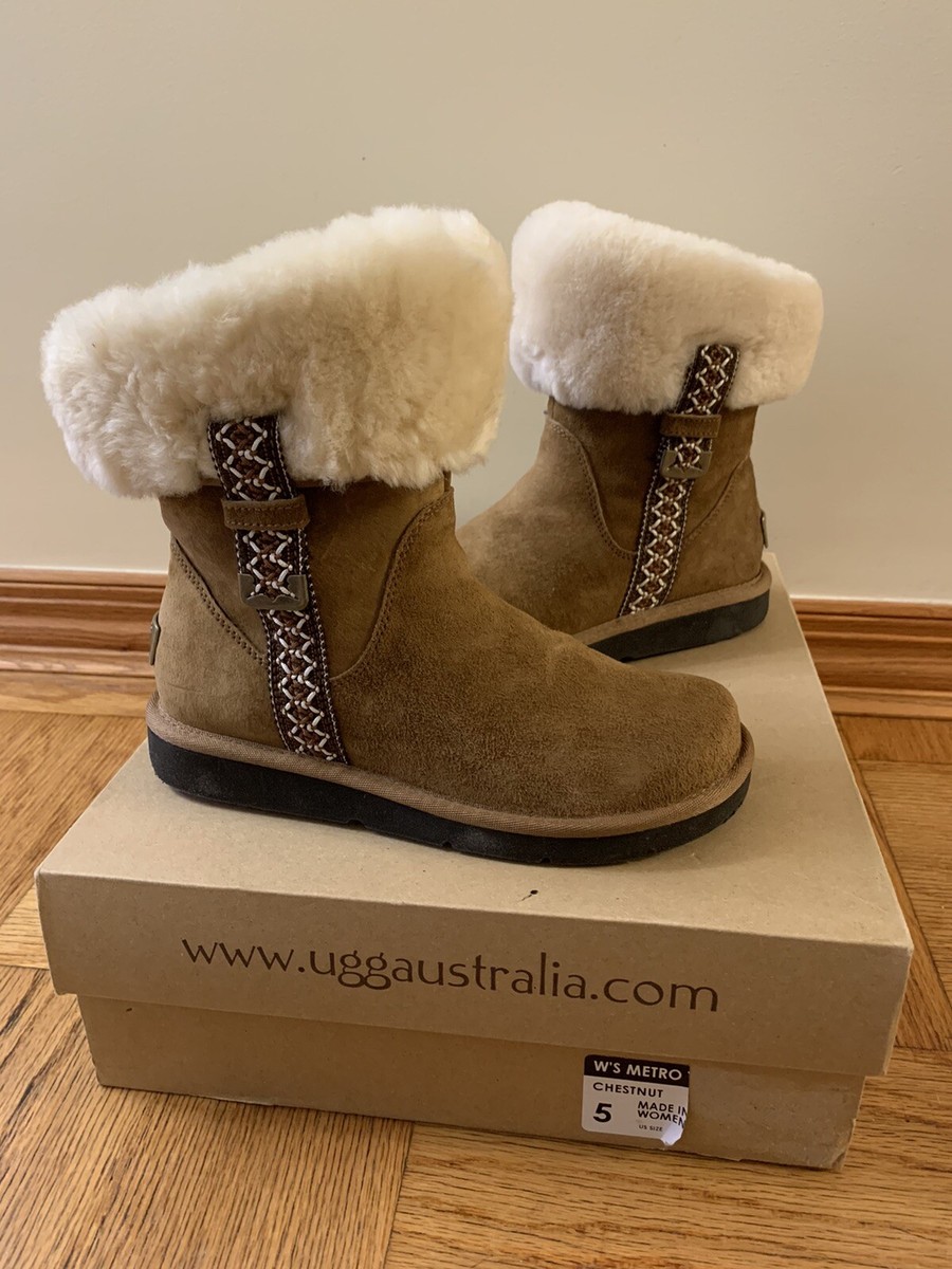 New Ugg Chestnut Metro Boots 5 Winter Lace | eBay