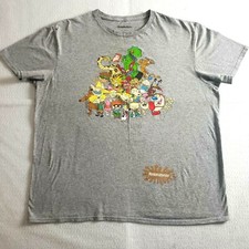 Nickelodeon Men's T-Shirt Size XL 90's Rugrats Characters. Gray. VGUC.