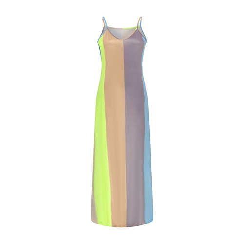 Women Boho Strappy V Neck Maxi Dress Summer Beach Holiday Casual Long Sundress - Picture 7 of 22