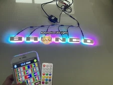 Set of 6PCS DreamColor CHASING FLOW LED Remote Letter Lights for Car BRONCO