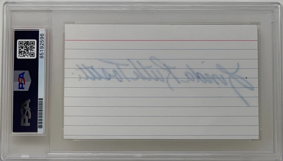 Linda Ruth Tosetti Signed Baseball Index Card Babe GrandDaughter Yankees PSA/DNA - Image 2 of 2