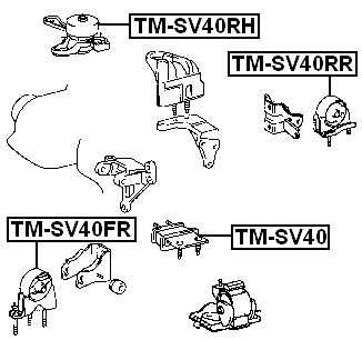 REAR ENGINE MOUNT - For Toyota CAMRY/VISTA SV3#/VZV3#/CV30 1990-1994 OEM 12371-7 - Image 2 of 3